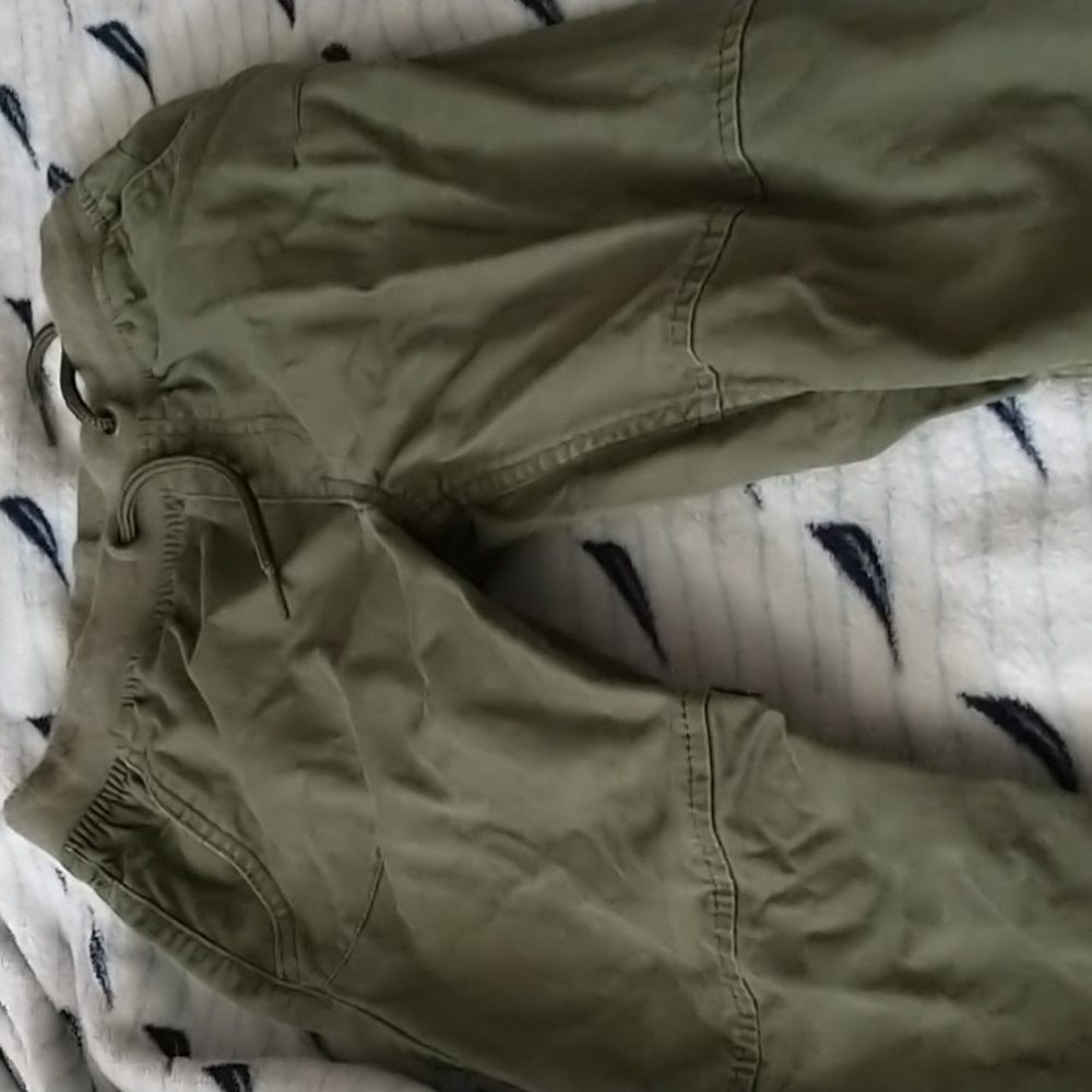 Drawstring Green Pants